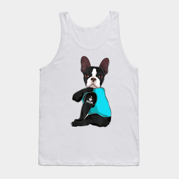 Boston Terrier Tattoo I Love Mom Tank Top by Xamgi